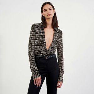 Nili Lotan Celestine Chain Print Top - Sz M - NWT